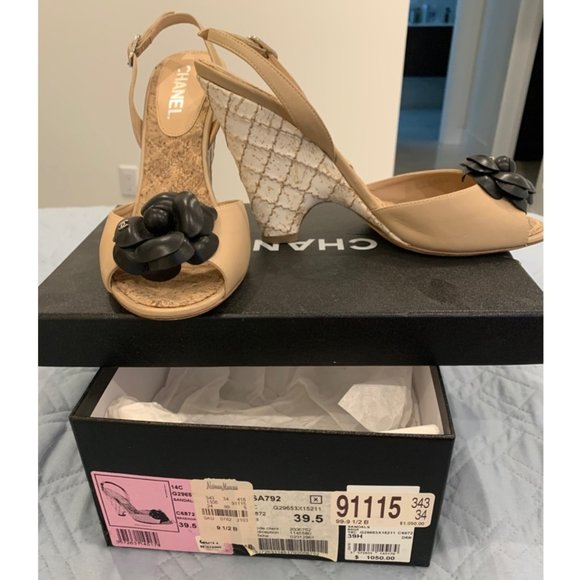 Chanel Slingback Sandal Block Heels - Picture 1 of 5